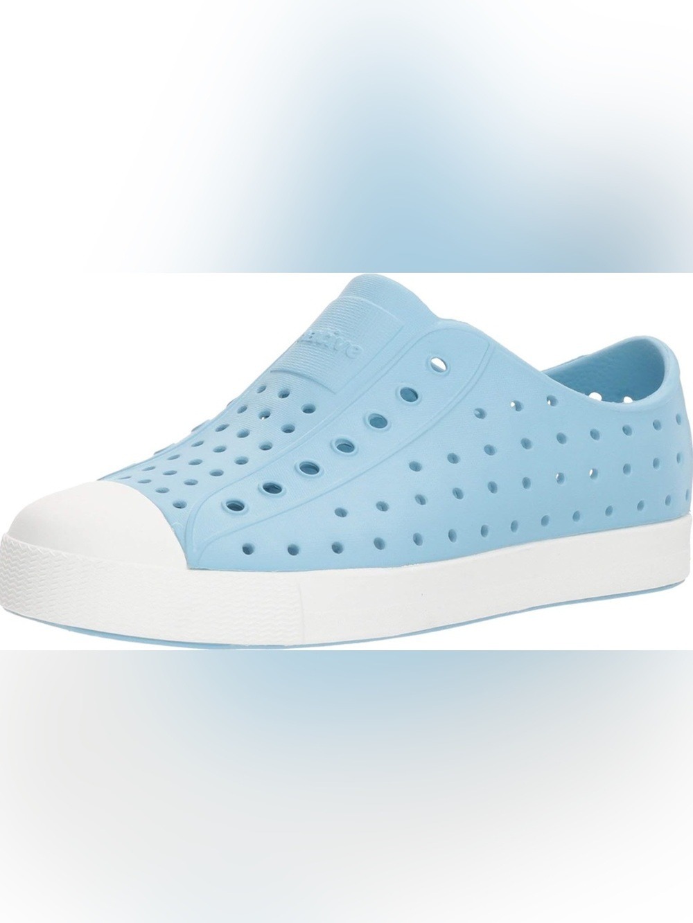 Native Kids Slip-On Shoe in Light Blue and White